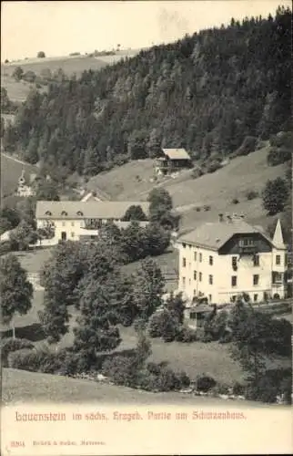 Ak Lauenstein Altenberg im Erzgebirge, Panorama, Schützenhaus