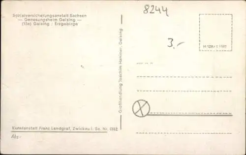Ak Geising Altenberg im Erzgebirge, Genesungsheim