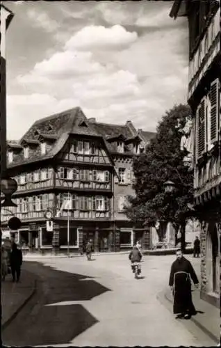 Ak Bensheim an der Bergstraße Hessen, Markt, Fachwerkhaus