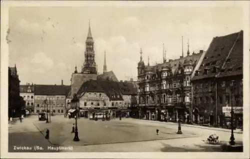 Ak Zwickau in Sachsen, Hauptmarkt