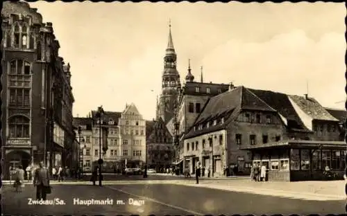 Ak Zwickau in Sachsen, Hauptmarkt, Dom