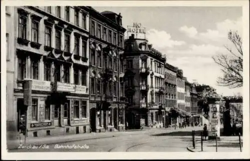 Ak Zwickau in Sachsen, Bahnhofstraße, Hotel