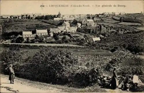 Ak Locquemeau Côtes-d’Armor, Vue generale du Bourg