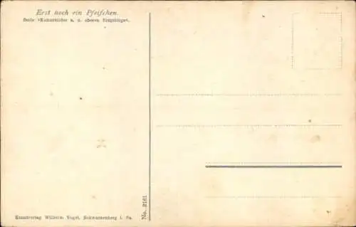 Lied Ak Erst noch ein Pfeifchen, Holzfäller in Tracht aus dem Erzgebirge, Verlag Wilhelm Vogel