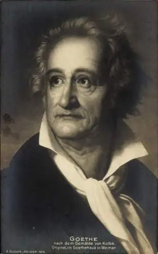 Künstler Ak Kolbe, Portrait von Johann W. Goethe, Schriftsteller