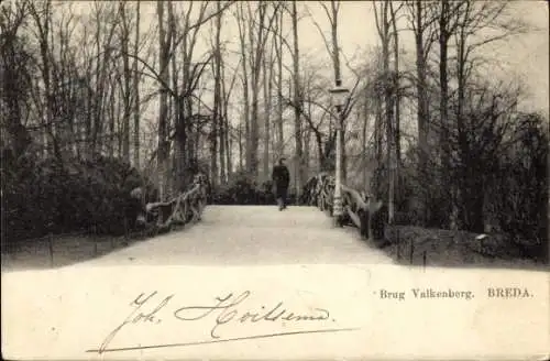 Ak Breda Nordbrabant Niederlande, Wasserschloss Bouvigne, Joh. Hvilken,Brug Valkenberg. BREDA.