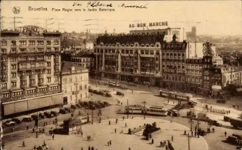 Ak Bruxelles Brüssel, Place Rogier in Richtung Botanischer Garten