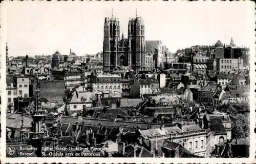 CPA Bruxelles Bruxelles, Eglise Sainte-Gudule, Panorama