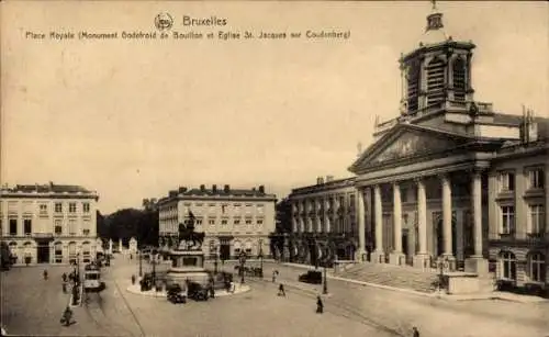 Ak Bruxelles Brüssel, Königsplatz, Denkmal