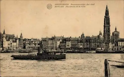 Ak Anvers Antwerpen Flandern, Panorama de la ville