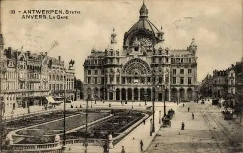 CPA Anvers Anvers Flandre, La Gare