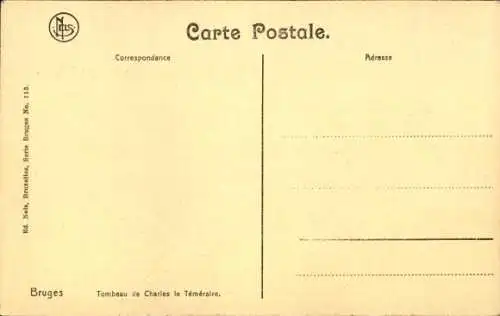 Ak Brügge Flandern Westflandern, Grabmal von Karl dem Kühnen