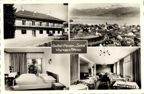 Ak Weyregg am Attersee Oberösterreich, Gasthof-Pension Sonne