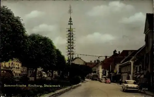 Ak Kindberg in der Steiermark, Straße, Autos