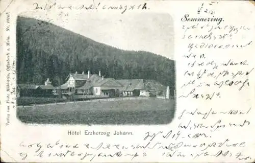 Ak Semmering in Niederösterreich, Hotel Erzherzog Johann