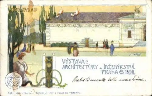 Künstler Ak Praha Prag Tschechien, Ausstellung 1898, Architektur und Maschinenbau