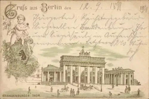 Litho Berlin Mitte, Brandenburger Tor, Engel