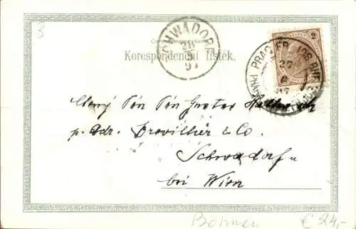 Litho Praha Prag Tschechien,  Staroméstská, Mostecká ulice, Teynkirche, Prager Burg