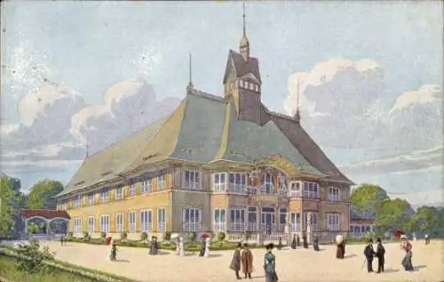 Ak Praha Prag Tschechien, Jubilejni Vystava 1908, Pavilon Obchodni a Zivnost Komory Prazske