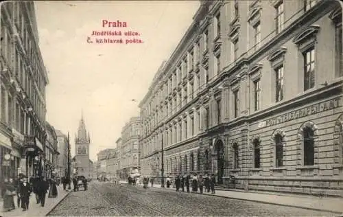 Ak Jindřišská Praha Prag Tschechien, Post- und Telegrafenamt