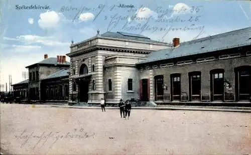 Ak Székesfehérvár Ungarn, Bahnhof