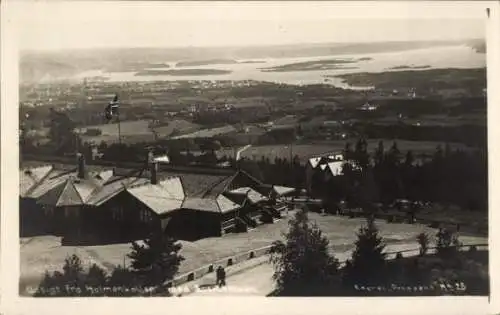 Foto Ak Holmenkollen Norwegen, Udsigt, Panorama