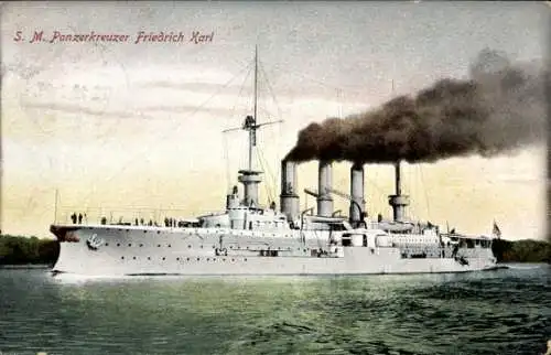 Ak Deutsches Kriegsschiff, SMS Friedrich Karl, Panzerkreuzer, Kaiserliche Marine