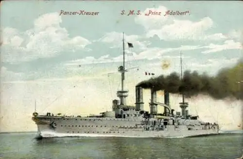 Ak Deutsches Kriegsschiff, SMS Prinz Adalbert, Kaiserliche Marine