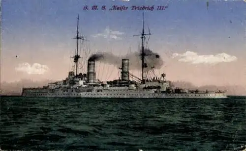 Ak Deutsches Kriegsschiff, S.M.S. Kaiser Friedrich III., Kaiserliche Marine