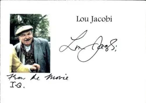 Ak Schauspieler Lou Jacobi, Autogramm