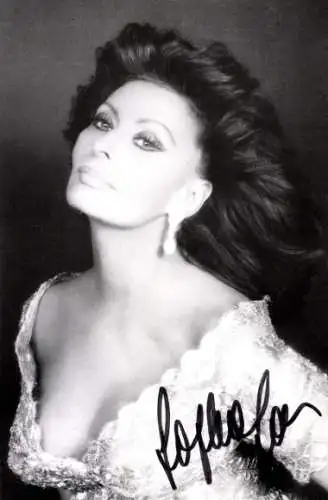 Foto Schauspielerin Sophia Loren, Autogramm