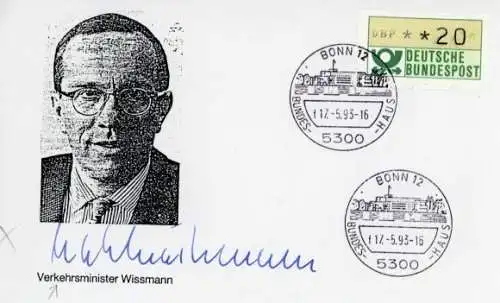 Autogramm Matthias Wissmann, Verkehrsminister