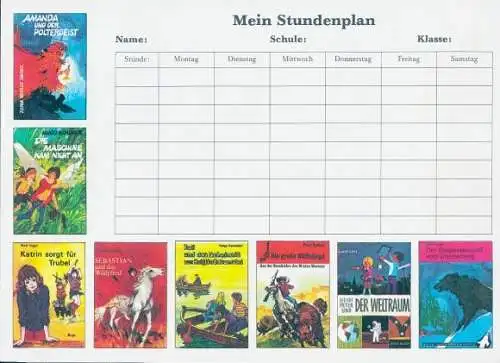 Stundenplan Reklame, Boje-Verlag, Bücher