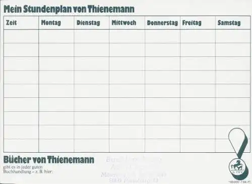 Stundenplan Reklame, Bücher von Thienemann