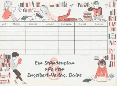 Stundenplan Reklame, Engelbert-Verlag Balve, Bücher, Kinder lesen