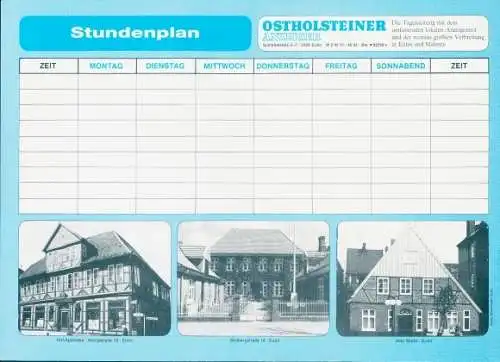 Stundenplan, Ostholsteiner Anzeiger, Eutin, Gebäude