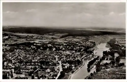 Ak Schweinfurt in Unterfranken Bayern, Fliegeraufnahme