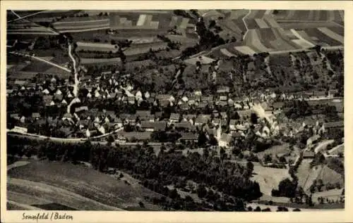 Ak Sennfeld Adelsheim in Baden, Fliegeraufnahme