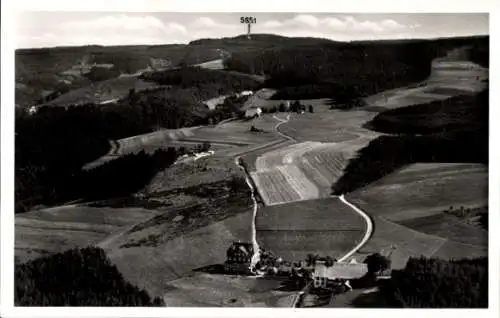 Ak Triberg im Schwarzwald, Höhenhotel Geutsche, Fliegeraufnahme