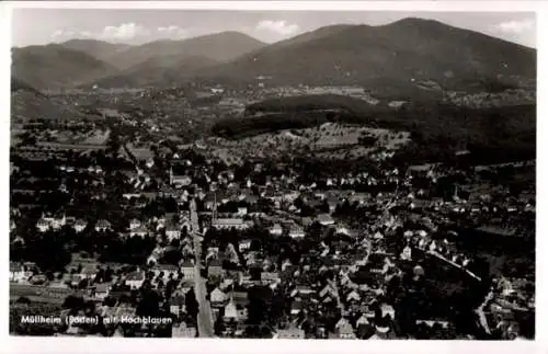 Ak Müllheim in Baden Markgräflerland, Fliegeraufnahme, Hochblauen