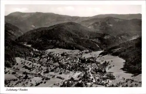 Ak Sulzburg im Markgräflerland Baden Schwarzwald, Fliegeraufnahme