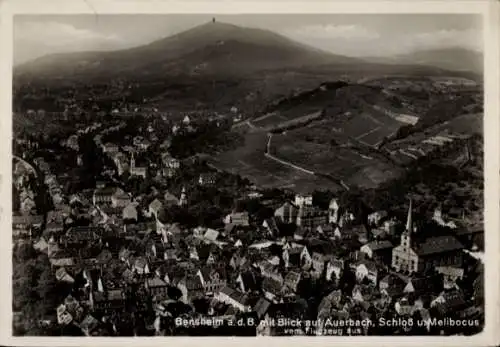 Ak Bensheim an der Bergstraße Hessen, Fliegeraufnahme