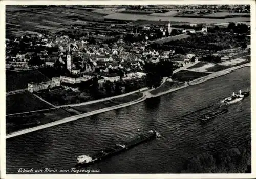 Ak Erbach im Rheingau Eltville am Rhein Hessen, Fliegeraufnahme