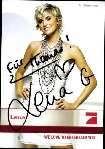 Ak Schauspielerin und Modell Lena Gercke, Portrait, Autogramm