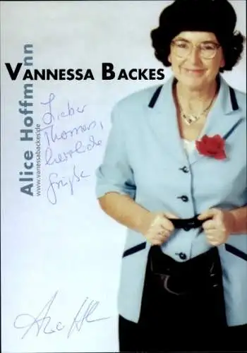 Ak Schauspielerin Vannessa Backes, Portrait,  Autogramm