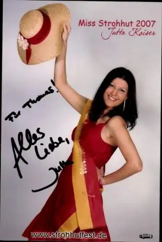 Ak Schauspielerin Jutta Kaiser, Miss Strohhut 2007/08, Portrait, Autogramm