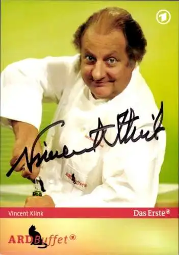 Ak Fernsehkoch Vincent Klink, Portrait, ARD-Buffet, Autogramm