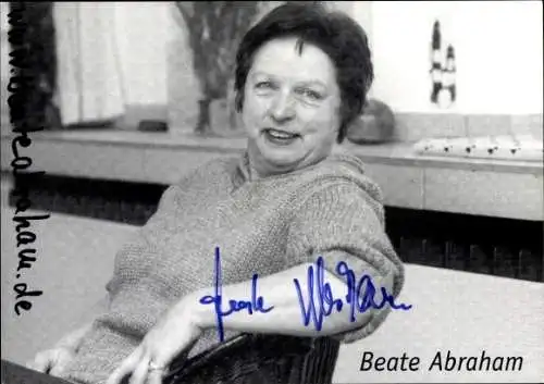 Ak Schauspielerin Beate Abrahm, Portrait, Autogramm