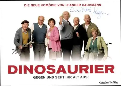 Ak Schauspielerinnen und Schauspieler, Dinosaurier, Filmplakat, Autogramm Eva Maria Hagen