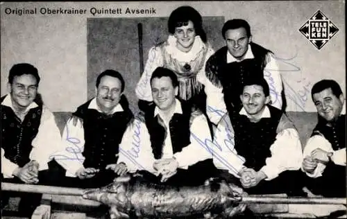 Ak Oberkrainer Quintett Avensik, Portrait, Autogramme